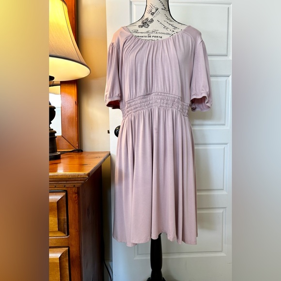 TORRID Jersey Smocked Puff Sleeve Empire Dress w/Pockets Size 2 (18-20) - Picture 9 of 13